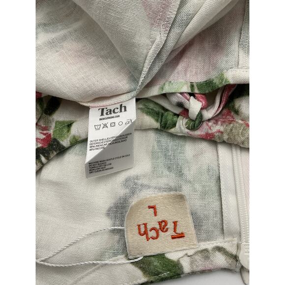 Tach Clothing 'Shisha' White Linen Floral Maxi Dress Size L - Picture 4 of 4